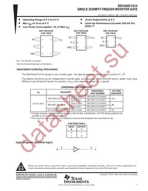 SN74AHC1G14DBVRE4 datasheet  